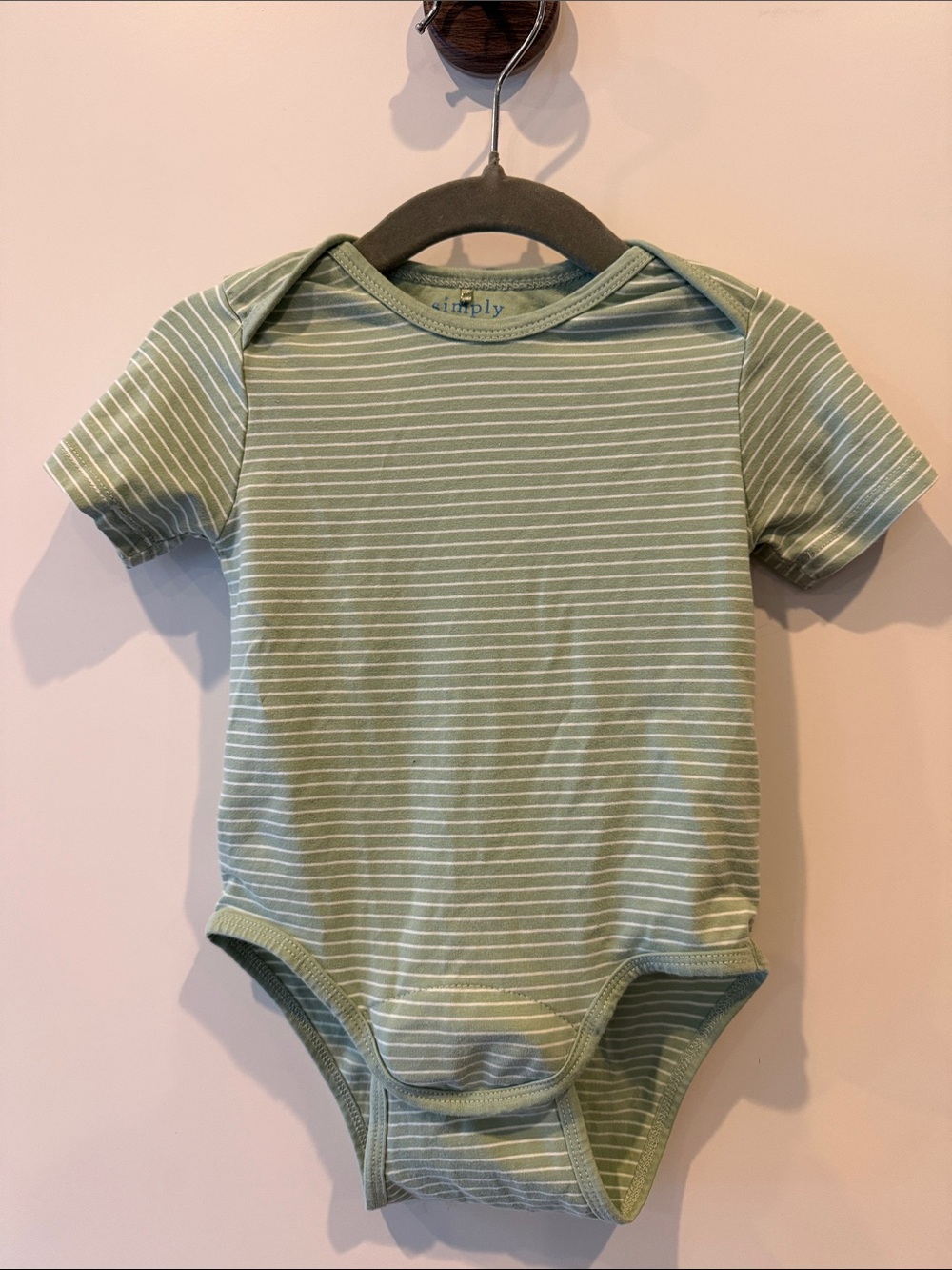 Magnetic Me Green Tea Skinny Stripe CloudStretch Magnetic Bodysuit 9-12M